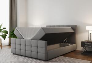 Čalouněná postel boxspring MARENA + topper, 200x200, mat velvet 85