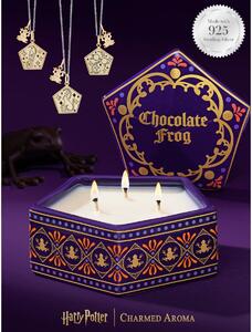 Vonná svíčka Harry Potter Chocolate Frog, Čokoládová žába, s kartami a náhrdelníkem