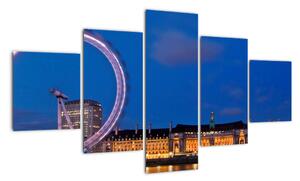 Londýnské oko v noci - obraz (125x70cm)