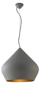 Luce Ambiente Design Závěsné světlo Tholos, šedé/zlaté, Ø 52 cm, kov, stmívatelný, Hliník / šedá / zinek, Obývací pokoj / jídelna, kov, Moderní