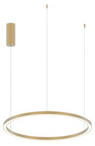 Luce Ambiente Design LED závěsné světlo Hoop, zlatá, Ø 80 cm, kov,, Mosaz / zlato, Obývací pokoj / jídelna, Hliník, Moderní
