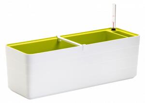 Samozavlažovací truhlík PLASTIA BERBERIS 60 cm bílá + zelená