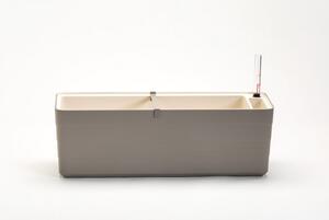 Samozavlažovací truhlík PLASTIA BERBERIS 60 cm taupe + slonová kost