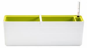 Samozavlažovací truhlík PLASTIA BERBERIS 60 cm bílá + zelená