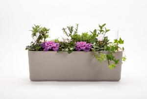 Samozavlažovací truhlík PLASTIA BERBERIS 80 cm taupe + slonová kost