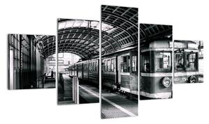 Obraz vlakového nádraží (125x70cm)