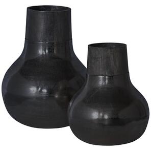 Hoorns Černá kovová váza Kymani L