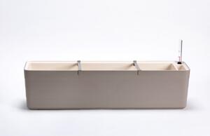 Samozavlažovací truhlík PLASTIA BERBERIS 80 cm taupe + slonová kost
