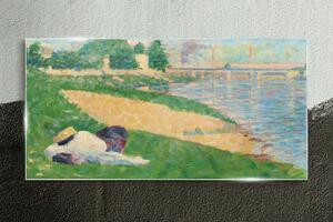 Obraz na skle Obraz na skle Abstrakce City River Bridge