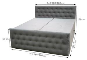 Čalouněná postel boxspring FENDI, 140x200, casablanca 4