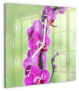 Skleněné hodiny Orchidej zskb-30x30-00084816