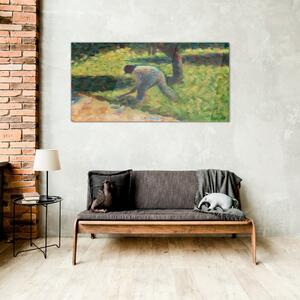 Obraz na skle Obraz na skle Rolník s maoty Seurat
