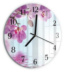 Skleněné nástěnné hodiny Orchidej zsoc-fi30-00178470