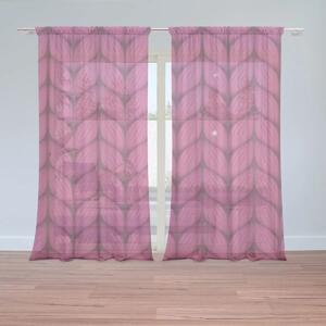 Sablio Záclony Pletení ve fuchsiové barvě: 2ks 150x250cm