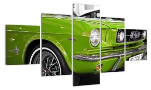Zelené auto - obraz (125x70cm)