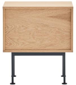 Antracitově šedý dubový noční stolek Teulat Yoko 52 x 35 cm