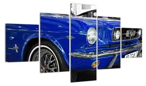 Modré auto - obraz (125x70cm)