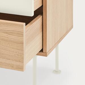 Krémově bílý dubový noční stolek Teulat Yoko 52 x 35 cm