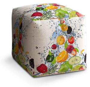 Sablio Taburet Cube Ovoce - 40x40x40 cm