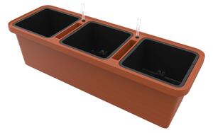 Samozavlažovací truhlík PLASTIA BERBERIS TRIO 117x39x35 terakota