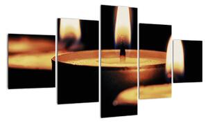 Hořící svíčky - obraz (125x70cm)