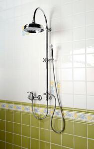 VANITY CHROM VANITY retro sprchový sloup k napojení na baterii, hlavová, retro ruční sprcha, chrom SET061