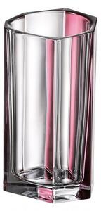 KŘIŠŤÁLOVÁ VÁZA BOHEMIA BAZALT PINK LINE 250MM