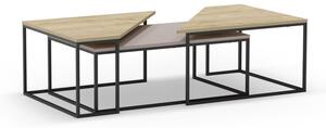 Konferenční stolky s deskou v dubovém dekoru v sadě 3 ks 70x110 cm Titan – Marckeric
