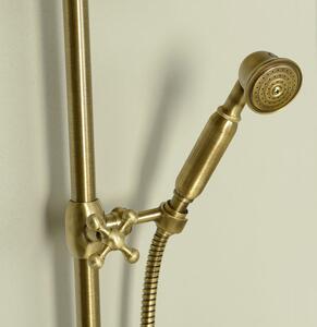 SAPHO ANTEA retro sprchový sloup k napojení na baterii, hlavová, retro ruční sprcha, bronz SET036
