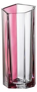 KŘIŠŤÁLOVÁ VÁZA BOHEMIA BAZALT PINK LINE 300MM