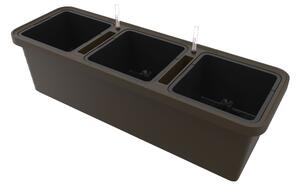 Samozavlažovací truhlík PLASTIA BERBERIS TRIO 117x39x35 čokoláda
