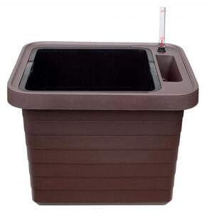 Samozavlažovací truhlík PLASTIA BERBERIS UNO 45x39x35 čokoláda