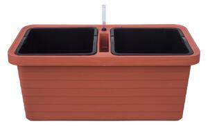Samozavlažovací truhlík PLASTIA BERBERIS DUO 78x39x35 terakota