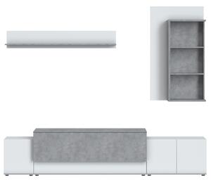 Obývací stěna CANORA alpská bílá/beton