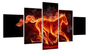 Obraz hořící kůň (125x70cm)