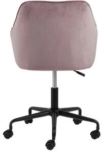 Scandi Světle růžová sametová konferenční židle Norman