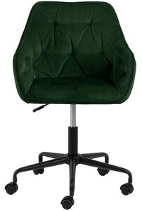 Scandi Tmavě zelená sametová konferenční židle Norman