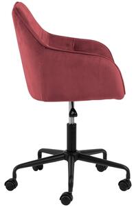 Scandi Korálově červená sametová konferenční židle Norman