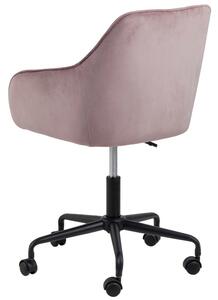 Scandi Světle růžová sametová konferenční židle Norman