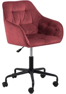 Scandi Korálově červená sametová konferenční židle Norman