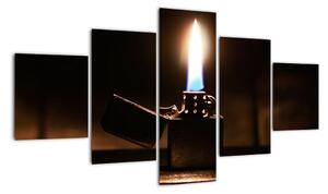 Hořící zapalovač - obraz (125x70cm)