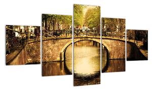 Most přes řeku - obraz (125x70cm)