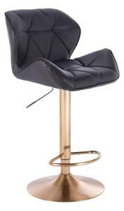 LuxuryForm Barová židle MILANO na zlatém talíři - černá