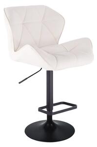 LuxuryForm Barová židle MILANO na černém talíři - bílá