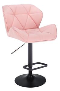 LuxuryForm Barová židle MILANO na černém talíři - růžová