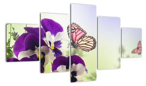 Abstraktní obraz motýlů (125x70cm)