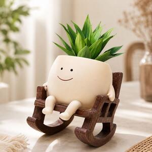 Dekorační květináč v houpacím křesle