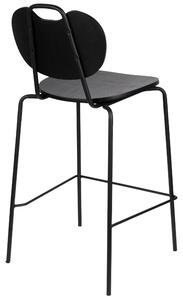 White Label Černá dubová barová židle WLL ASPEN 65 cm
