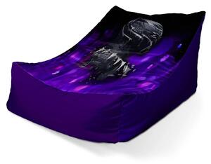 Sablio Sedací vak Lounge BLACK PANTHER Fialová luminescence - 80 x 95 x 50 cm
