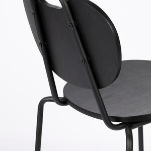 White Label Černá dubová barová židle WLL ASPEN 65 cm
